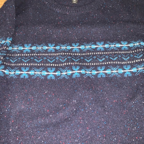 J. Crew Blue Crewneck Sweater with Textured Stripes - Picture 3 of 5